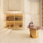 Plavuizen mat 120 x 120 ← BEIGE → Wanden 120 x 120 + Mozaïek Contrasti